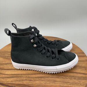 Converse Chuck Taylor CTAS Hiker Shoes Womens 8 Black Leather Casual Sneakers